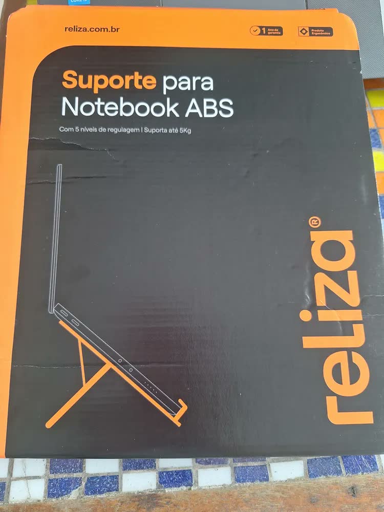 foto de Suporte Portátil Notebook Regulável Ergonômico Reliza Nr17 Preto