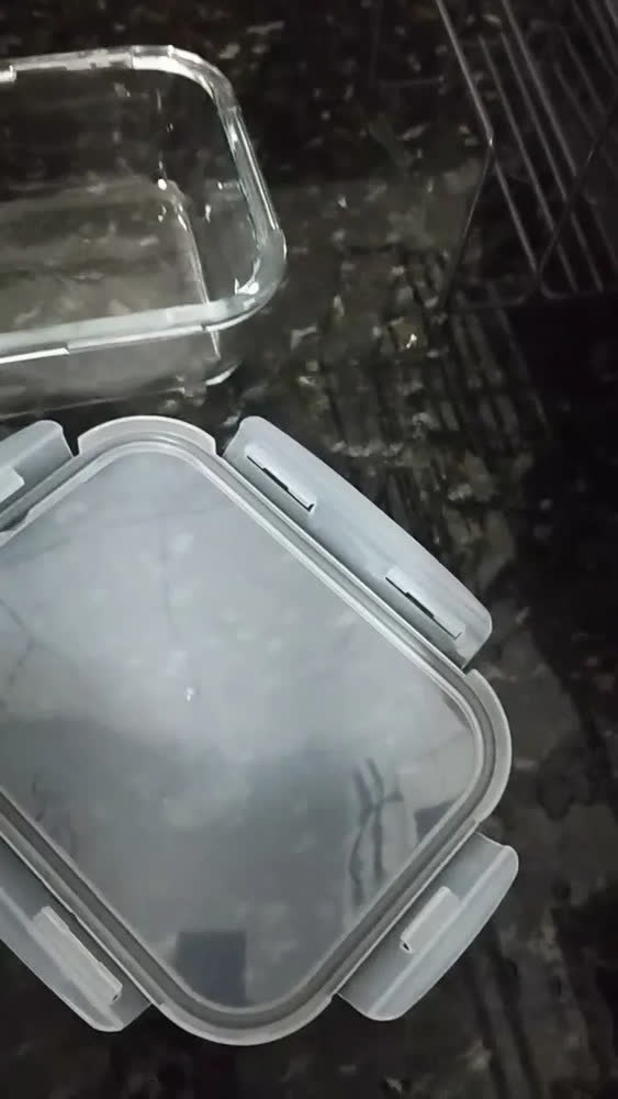 foto de Kit 3 Potes Vidro 1litro Marmita Herméticos Forno Microondas