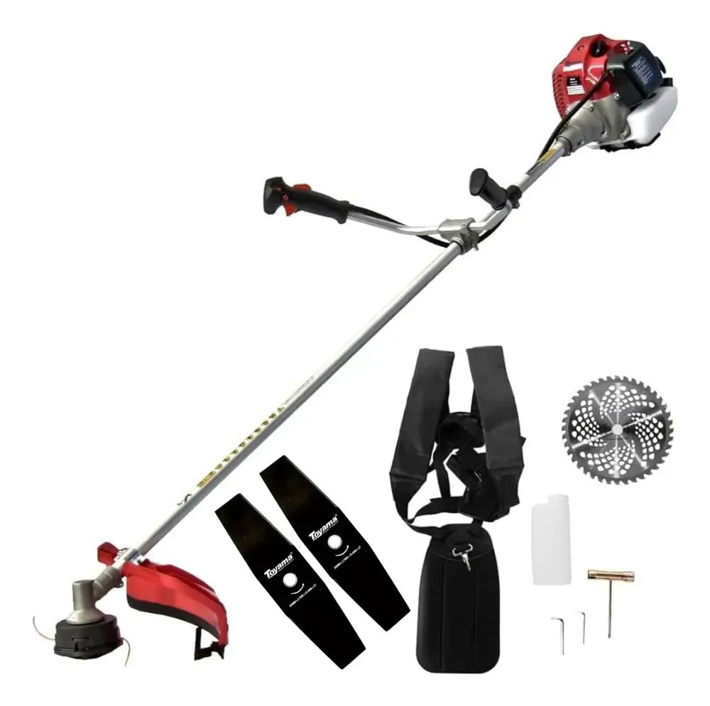 Kit Roçadeira A Gasolina Toyama Tbc52x Two Box Com 3 Lâminas