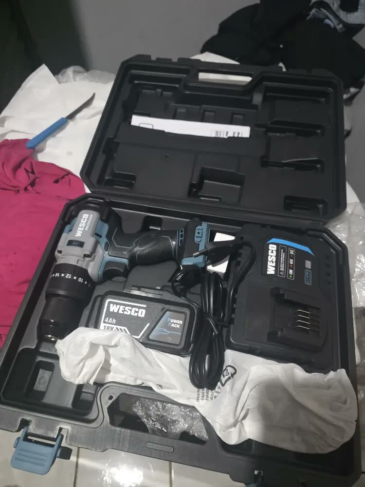 foto de Parafusadeira Furadeira Impacto 13mm Ws2417k Wesco Azul-celeste 50 Hz/60 Hz