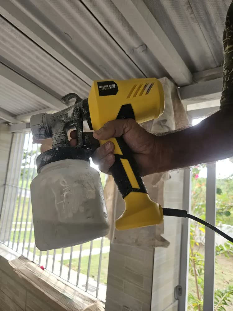 foto de Pulverizador De Tinta Elétrico Pistola De Pintura Spray Profissional A Tabuleria Bico Ajustável Pintar