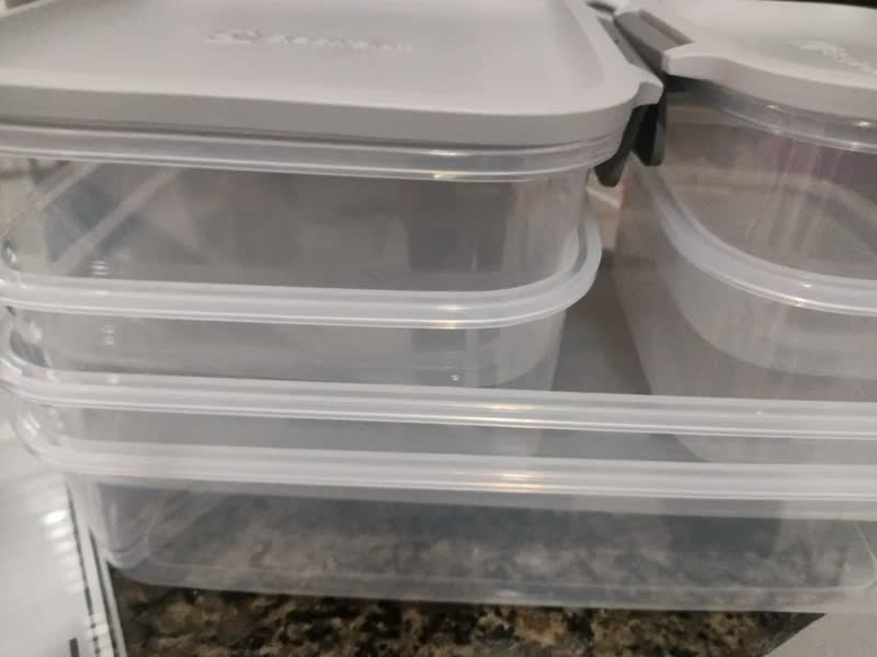 foto de Electrolux Kit 6 Potes Herméticos De Plástico Cinza, 12,4l, Safelock, Empilhável e Modular