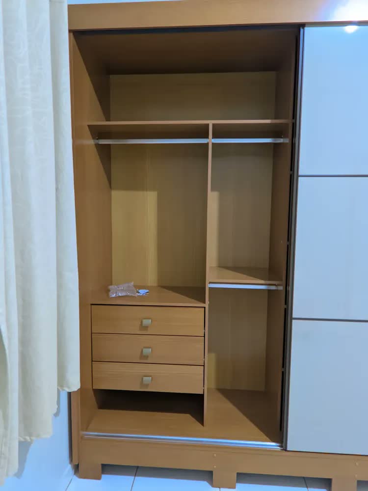 foto de Guarda Roupa Casal 2 Portas 6 Gavetas 100% Mdf Hawai Cinamomo/off White