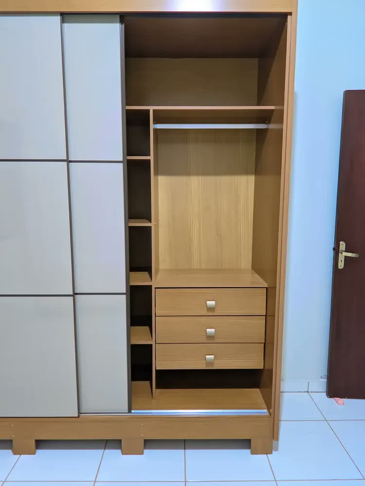 foto de Guarda Roupa Casal 2 Portas 6 Gavetas 100% Mdf Hawai Cinamomo/off White