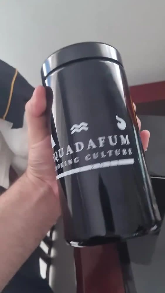 foto de Pote De Vidro Hermético Squadafum 1l Vidro Quartzo Preto 1 Litro Pote Uv Sdf Com Sensor