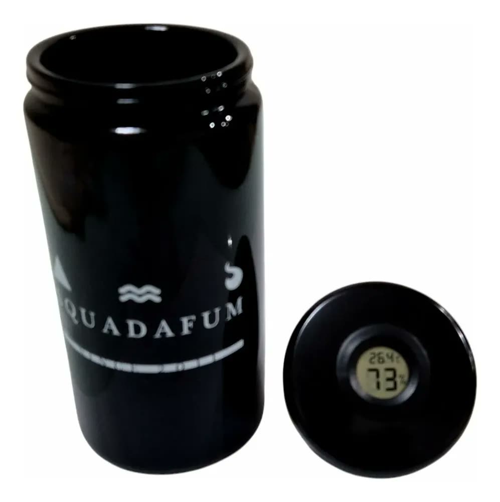 Pote De Vidro Hermético Squadafum 1l Vidro Quartzo Preto 1 Litro Pote Uv Sdf Com Sensor