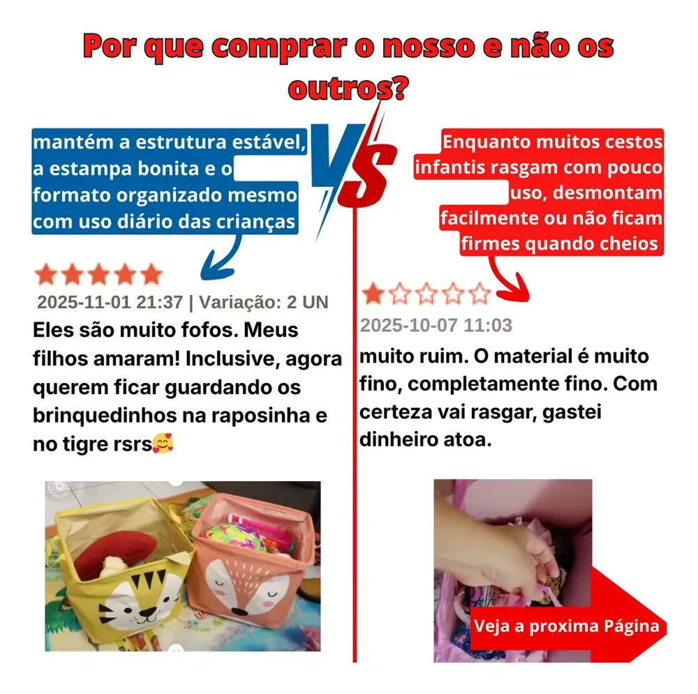 Cesto Organizador Dobrável para Brinquedos Tigre Amarelo
