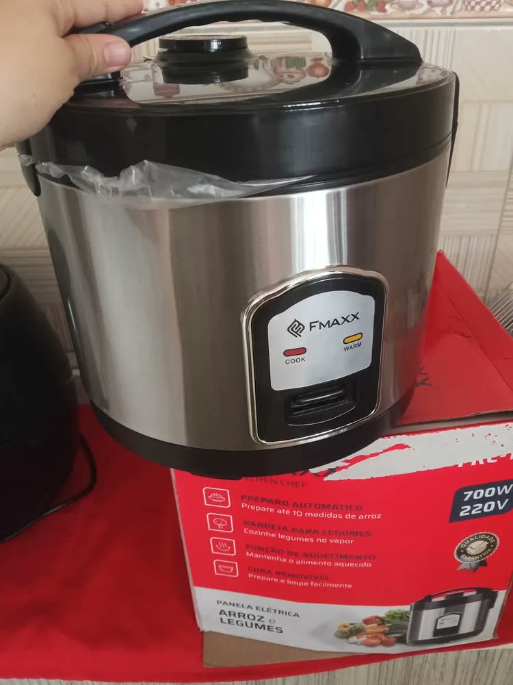 foto de Panela Arroz Eletrica Fmaxx 10 Xicaras 1.8l 700w Prateado 60hz