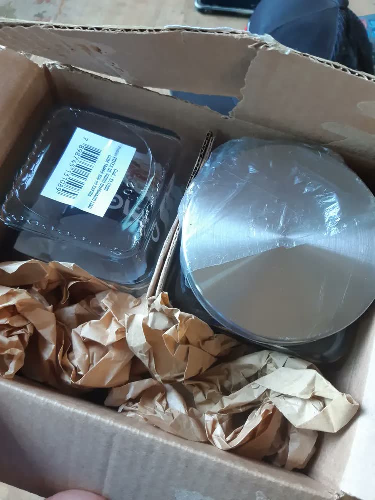 foto de Pote Vidro Redondo 1,3 Litros Kit 2 Tampa Inox Cozinha Transparente