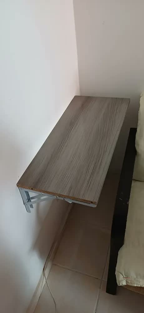 foto de Kit 2 Suporte Mão Francesa Cantoneira Dobrável Retrátil 50cm Reforçada Para Prateleira Bancada Mesa Parede Madeira Resistente Com Kit Instalação Parafuso E Bucha Cor Branco Sanri