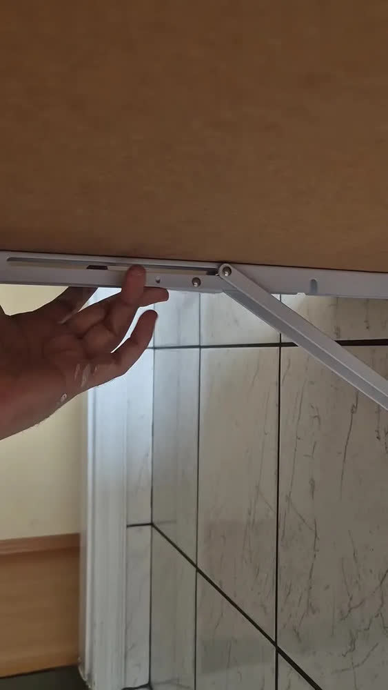 foto de Kit 2 Suporte Mão Francesa Cantoneira Dobrável Retrátil 50cm Reforçada Para Prateleira Bancada Mesa Parede Madeira Resistente Com Kit Instalação Parafuso E Bucha Cor Branco Sanri