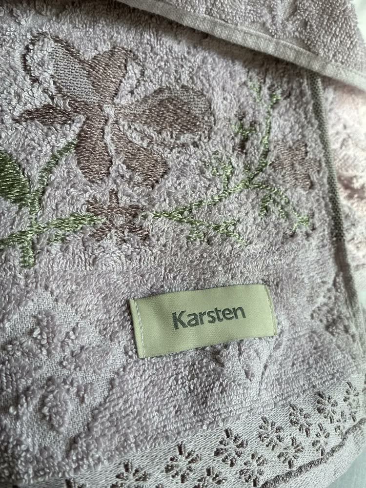 foto de Toalha De Banho Karsten Yuna 100% Algodão Barra Floral Macia Cor Cinza 80209/30