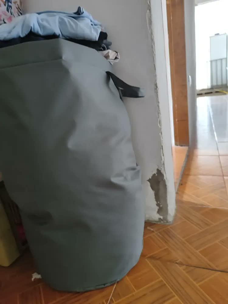foto de Cesto Saco de Roupa Suja Para Brinquedo Grande Organizador Multiuso Dobrável 75l Off-white - Guarde Bem