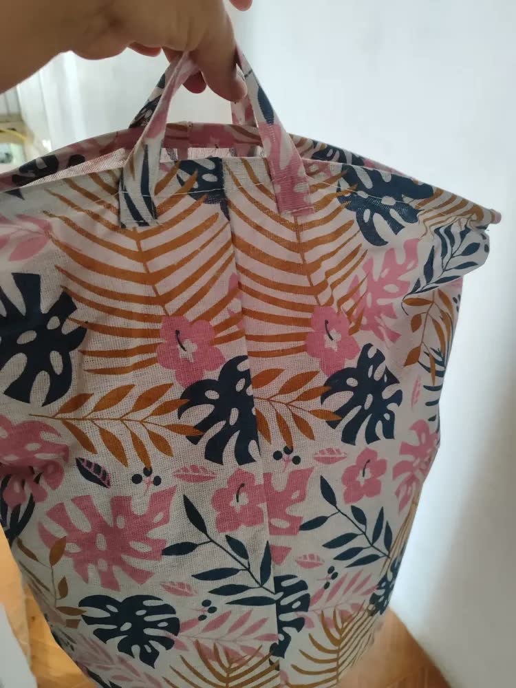 foto de Cesto Saco de Roupa Suja Para Brinquedo Grande Organizador Multiuso Dobrável 75l Off-white - Guarde Bem