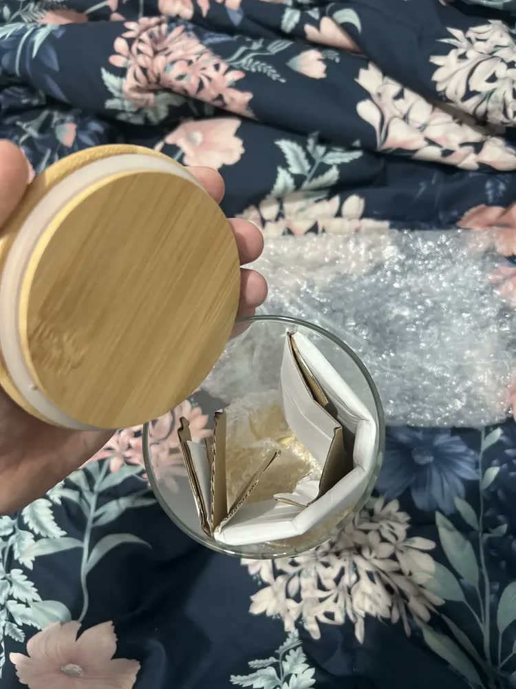 foto de Kit 5 Potes De Vidro Herméticos Com Tampa De Bambu Para Mantimentos Alimentos Grãos Café Massas Cereais Cozinha Com Vedação Hermética Vidro Borossilicato Livre Bpa Transparente