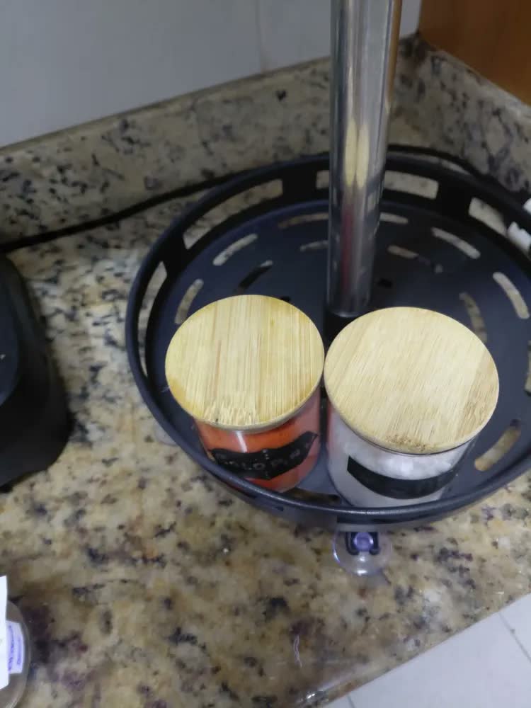 foto de Kit 6 Potes De Vidro Herméticos Com Tampa De Bambu De 200ml Para Mantimentos Alimentos Grãos Café Massas Cereais Cozinha Com Vedação Hermética Vidro Borossilicato Livre Bpa Transparente