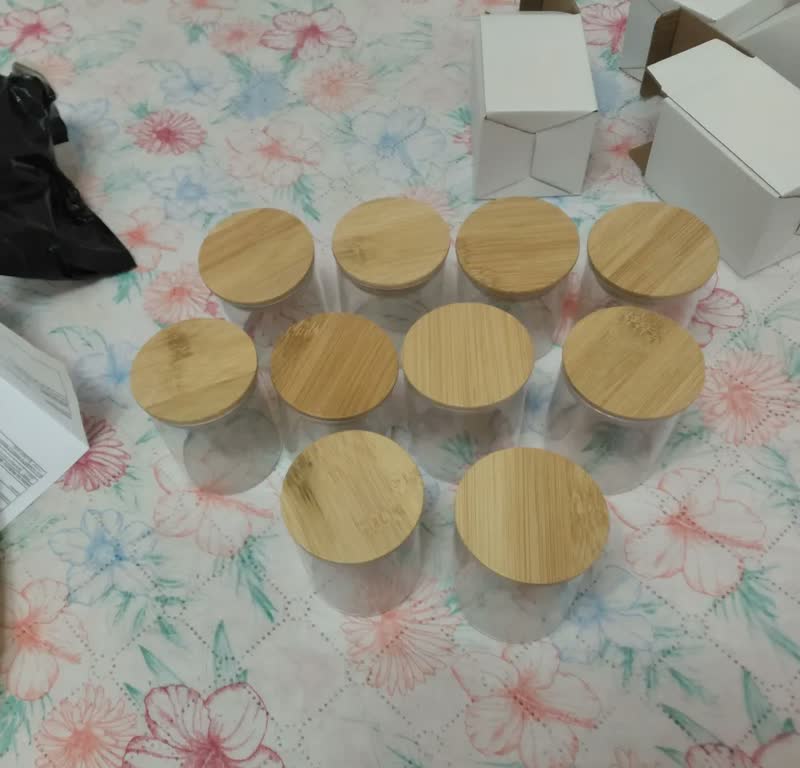 foto de Kit 6 Potes De Vidro Herméticos Com Tampa De Bambu De 200ml Para Mantimentos Alimentos Grãos Café Massas Cereais Cozinha Com Vedação Hermética Vidro Borossilicato Livre Bpa Transparente