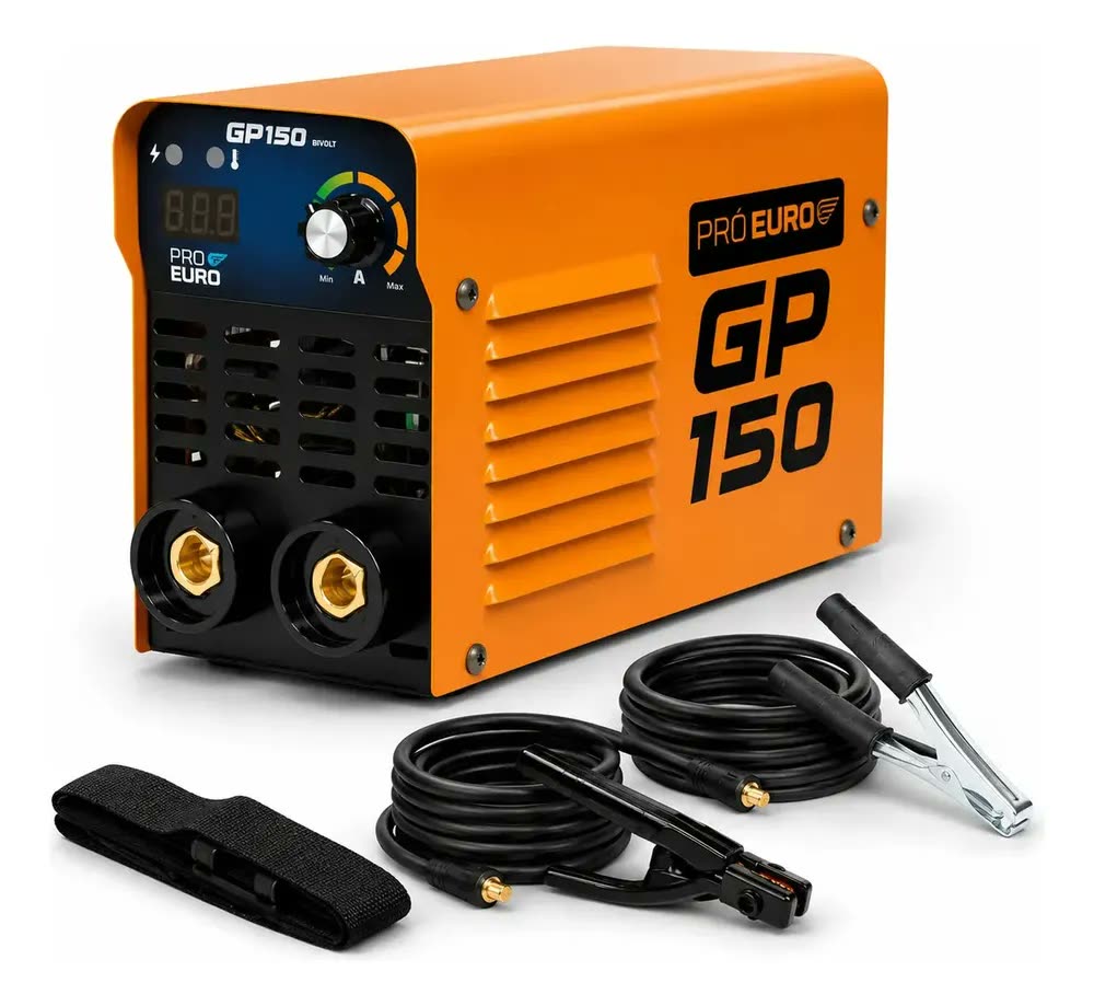 Inversora De Solda Inversora 150a Bivolt Tig Lift Pró Euro Gp150 Profissional Laranja