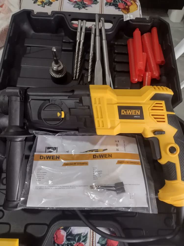 foto de Martelete Perfurador Rompedor Professional Sds Rotativo Furadeira Martelo 3 Em 1 Rompedor Com 3 Modos Profissional Com Acessorios Mestri 220v