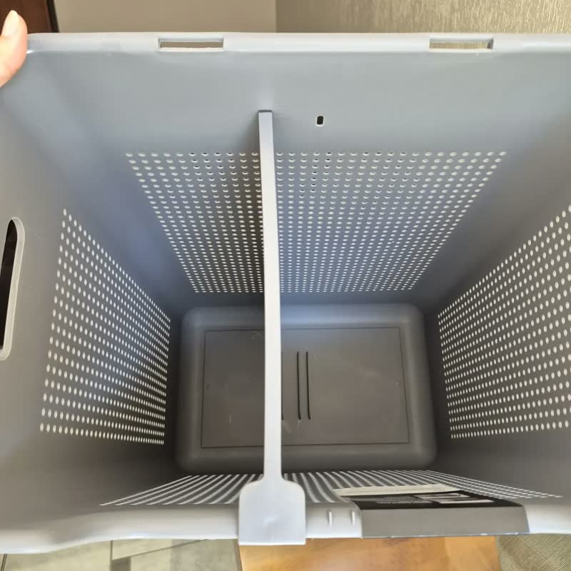 foto de Cesto De Roupas Organizador Duplo Compartimento Flow 50l Ou Cinza-escuro Flow