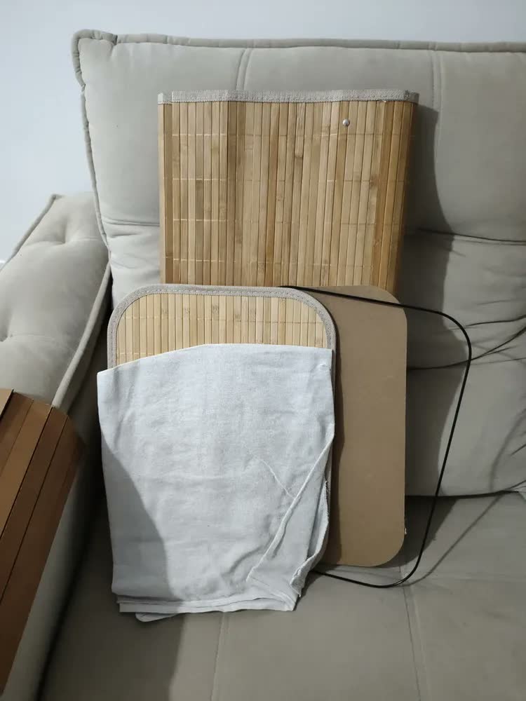foto de Cesto Organizador de Roupa Camperluz Retangular de Bambu Dobrável Com Tampa e Alças