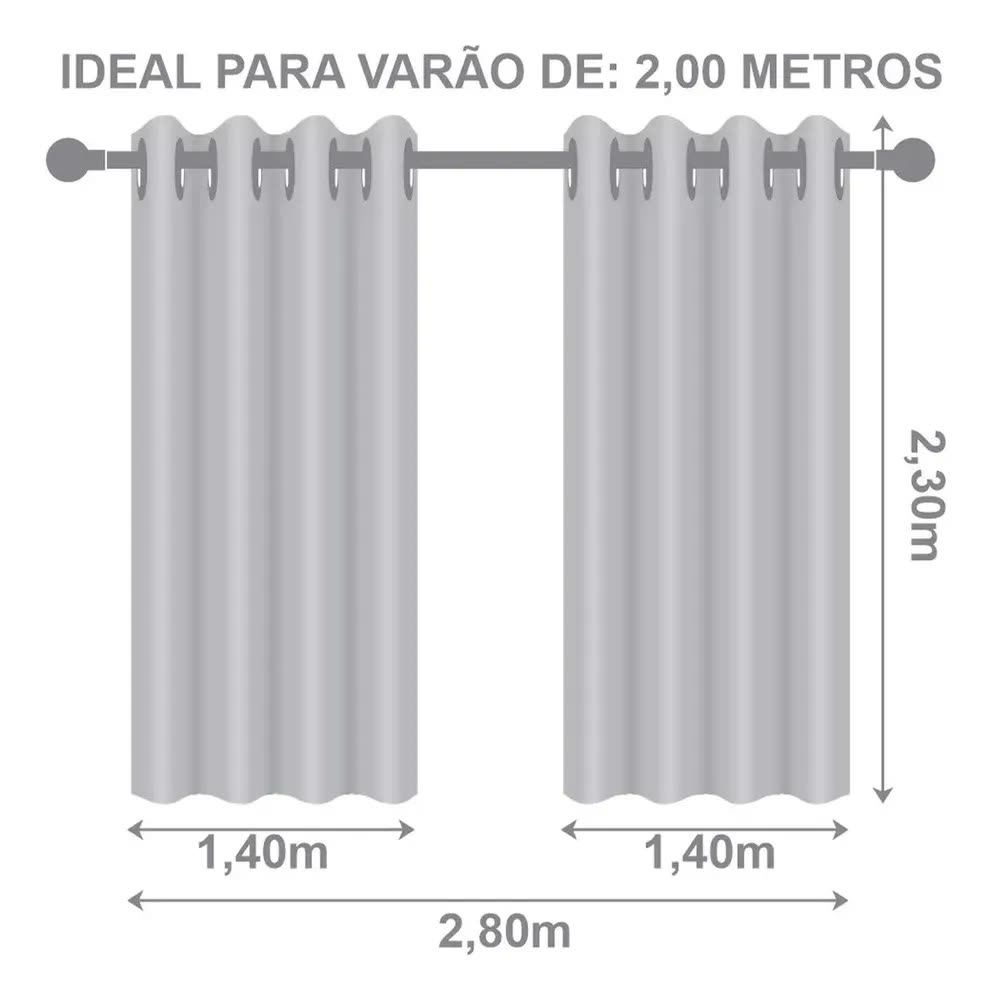 Cortina Blackout Pvc + Tecido Voil 2,80 X 2,30 Sala Quarto Cor Bege