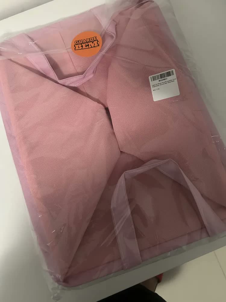 foto de Cesto De Roupa Suja Saco De Brinquedos Caixa Organizador Dobrável Guarde Roupa Guarde Bem Rosa Bebê