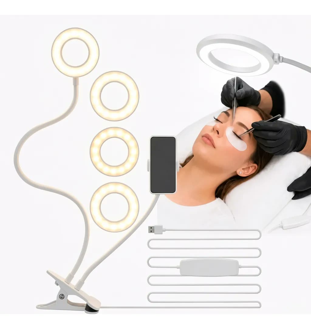 Luminaria De Mesa Com Clipe Usb Suporte Para Celular 3 Cores