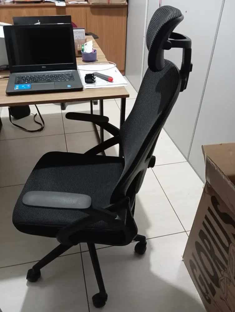 foto de Cadeira De Escritorio Ergonomica Nr17 Glorious Marqs Home Giratoria Resistente Reforçada 180kg Confortavel Reuniao Mesh Cinza