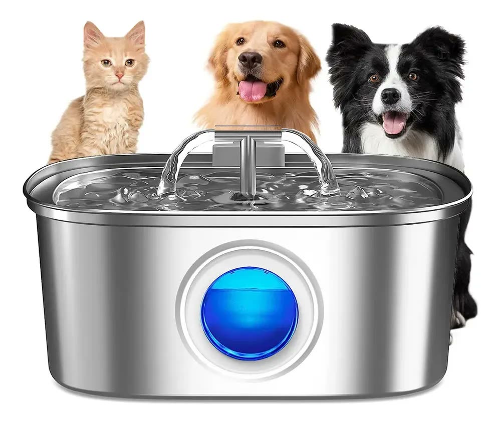 3.2l Fonte De Água De Aço Inoxidável Para Gatos E Cãe 3.2l Newpet