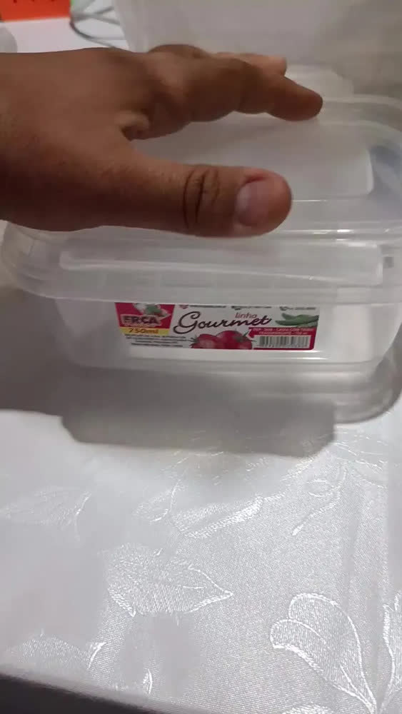 foto de Kit 12 Potes Plásticos 750ml Para Alimentos Hermético Freezer Microondas Marmita Sem Bpa Organizador Com Tampa E Travas Peculiari