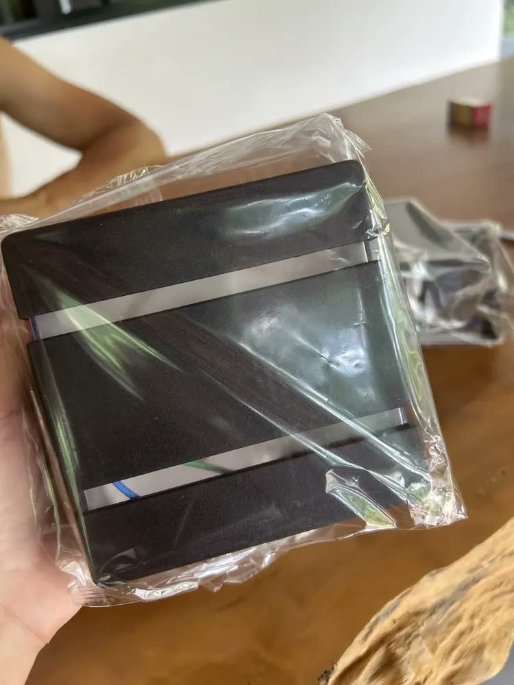 foto de Kit 6 Arandela Luminária De Parede Slim Led Spot Decoração Jardim Preto Led Quente