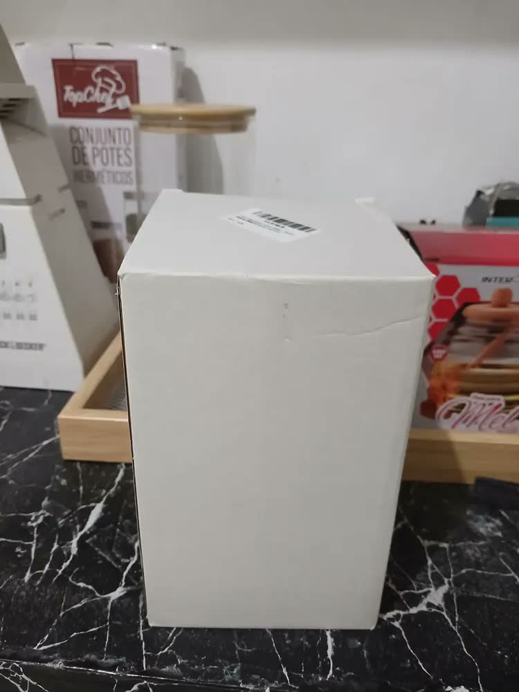 foto de Pote Hermético Vidro 800ml Tampa Bambu Mantimentos Cozinha