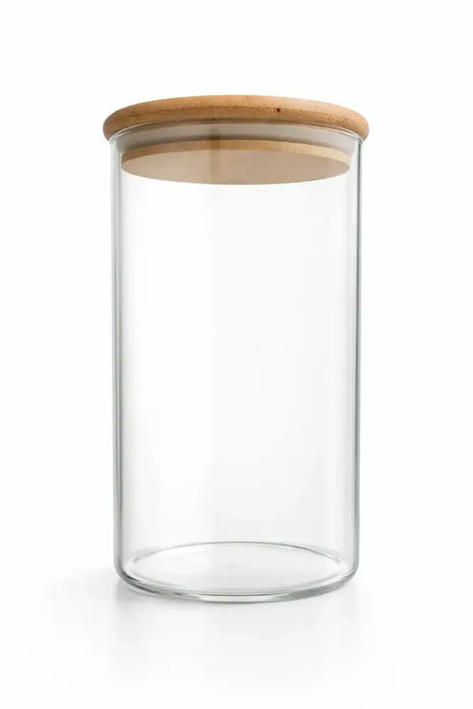Pote Hermético Vidro 800ml Tampa Bambu Mantimentos Cozinha