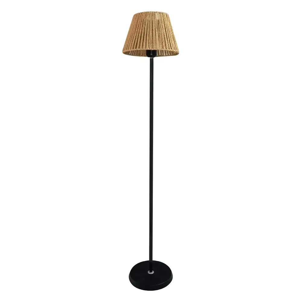Luminária Abajur Chão Moderna Decorativa Para Quarto Sala Marrom-claro Preto