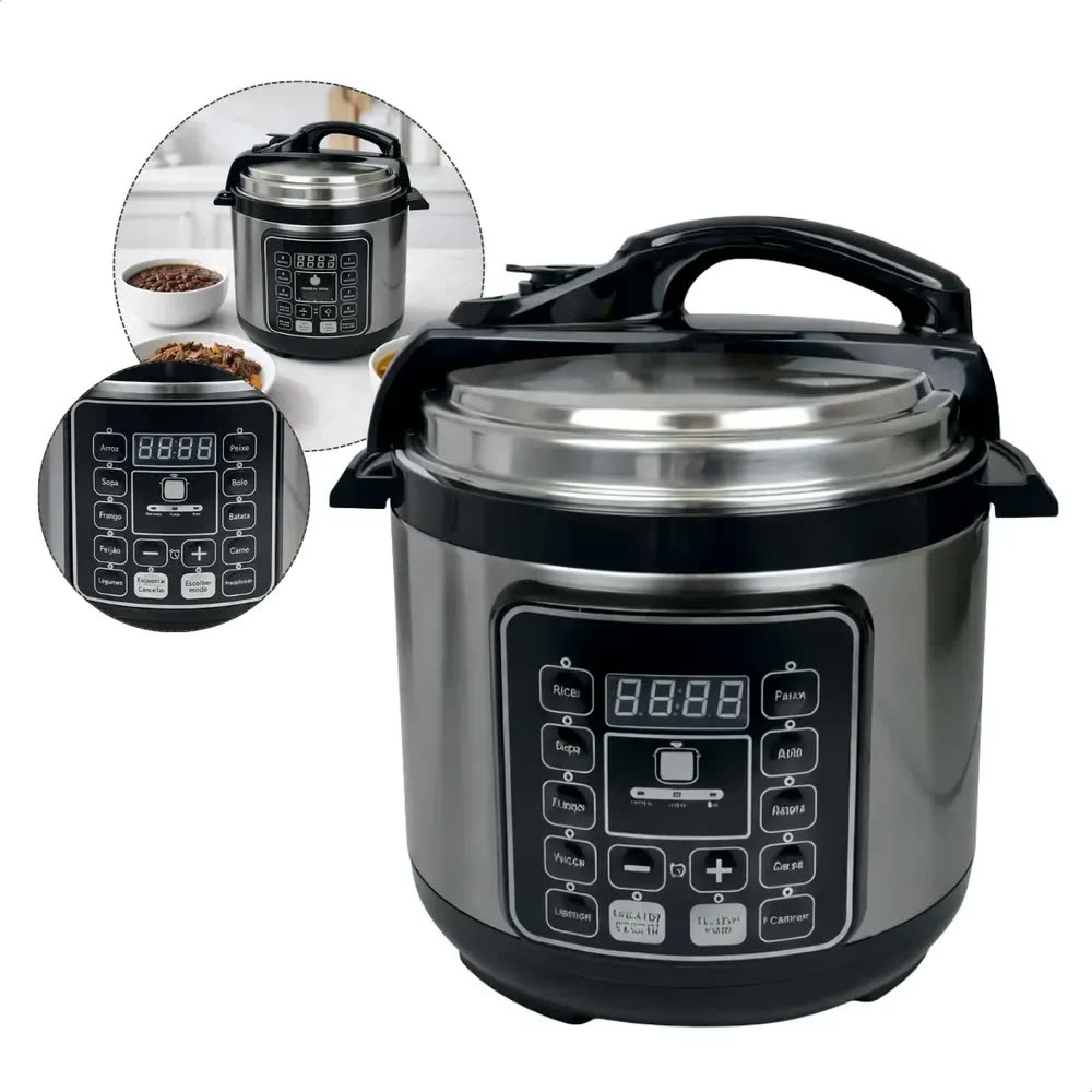 foto de Panela De Pressão Elétrica 5 Litros 1000w Inox - 127 V - Jhamba