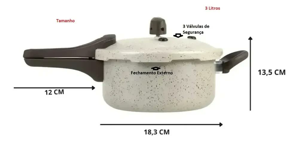 Panela De Pressão Ramos Smartpress Baby 3 Litros Marfim