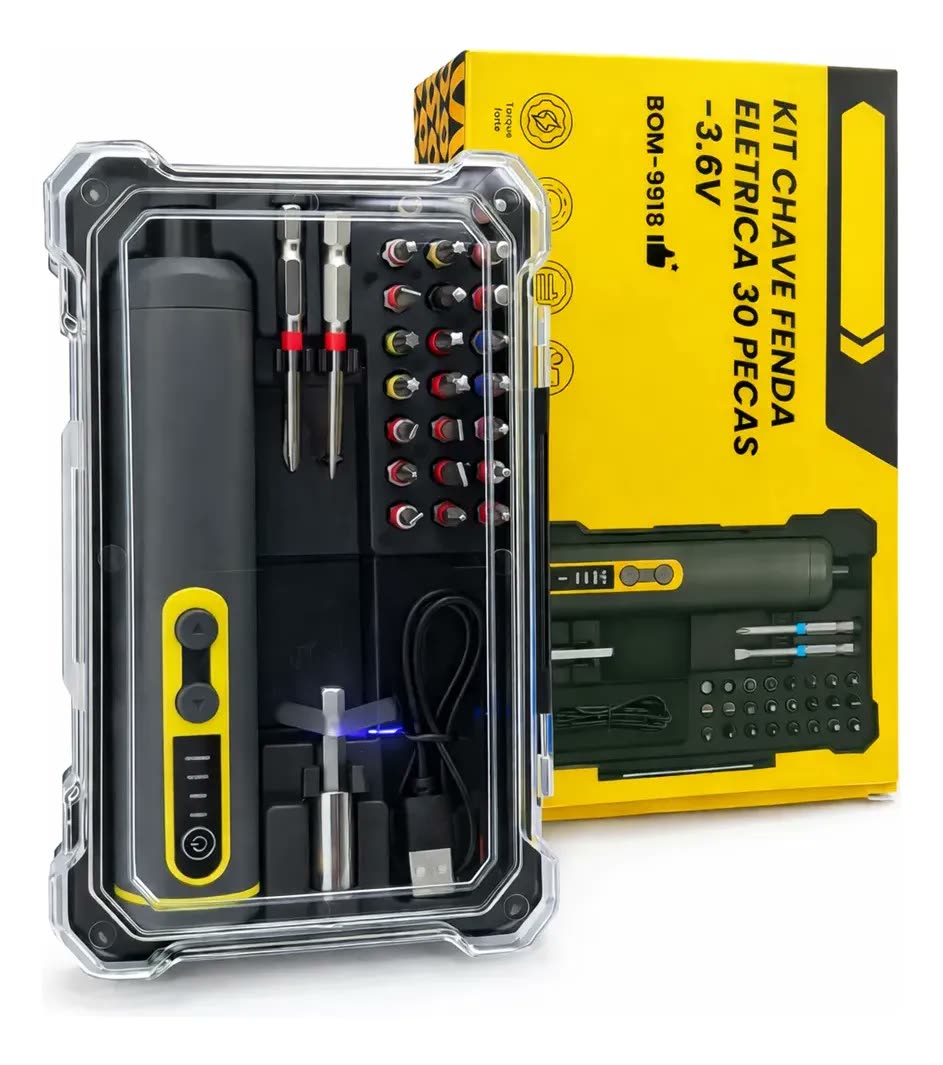 Parafusadeira Elétrica Chave De Fenda 33 Peças 3.6v 127/220v