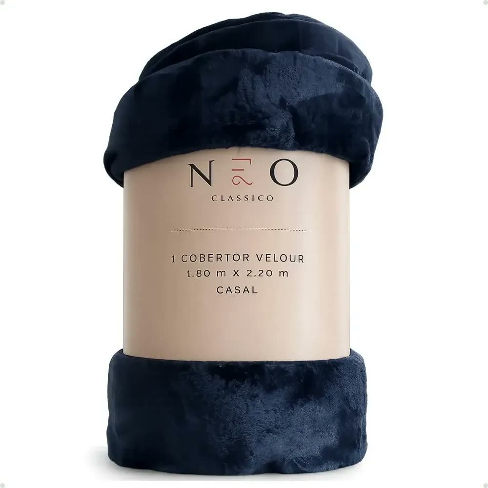 Cobertor Edredom Coberdrom Soft Casal 300g Antialergico Luxo Liso 1200 G Azul