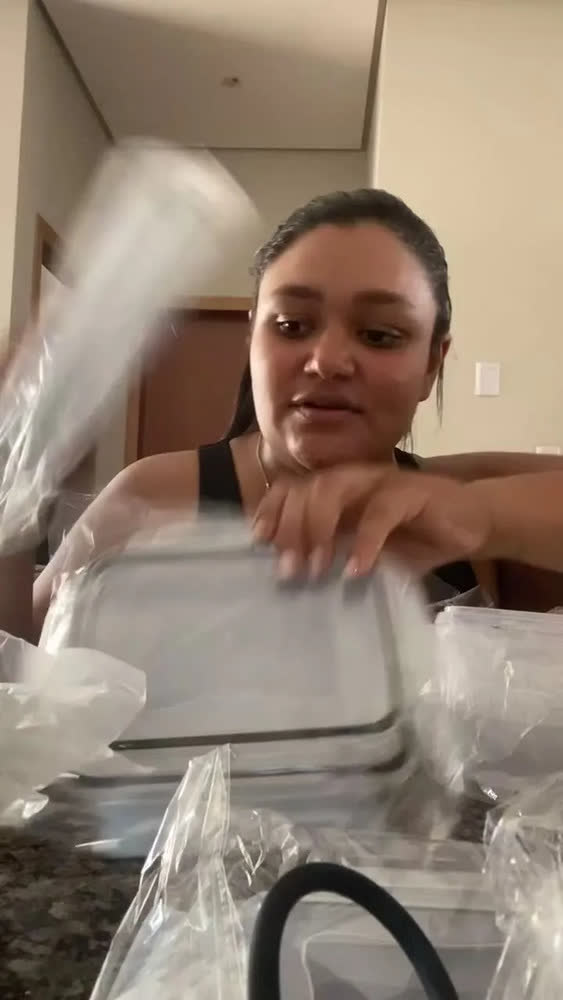 foto de Kit 12 Potes Herméticos Dapon Em Plástico Com Trava Incolor Transparente