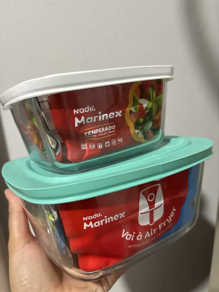 foto de Kit 3 Potes Marinex Facilita 2L Vidro Tampa Colorida