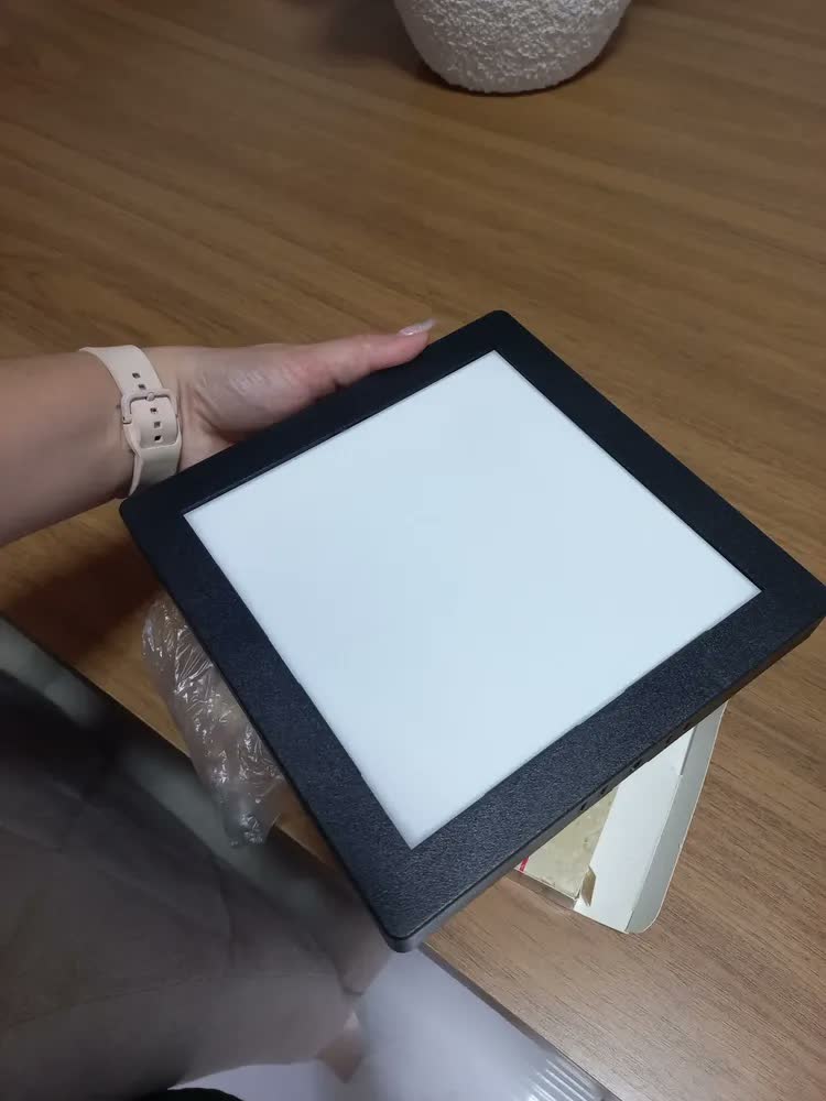foto de Plafon Led Quadrado Sobrepor Estrutura Preta Bivolt 110v/220v Painel Luminária Com Driver 18w Slim 20x20 Teto Quarto Sala Cozinha Corredor Escritório Forro Gesso Pvc Madeira Vmd Homecenter