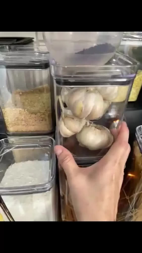 foto de Kit 4 Potes Hermético 1 Litro - Bpa Free Organizador Com Tampa Para Alimentos, Empilhável, Organizadores Para Armário E Cozinha, Mantimentos