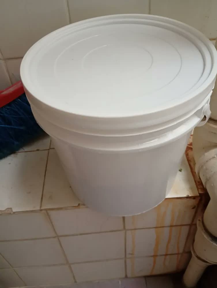 foto de Kit 2 Baldes Plástico Alimentício Tampa Hermética 10 Litros Branco
