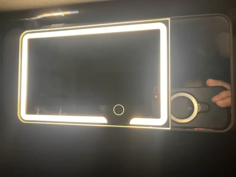 foto de Espelho de Maquiagem LED Nickk para Quebra-sol do Carro com Aumento 5x e 3 Modos de Luz Regulável