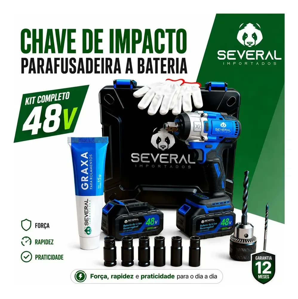 Chave De Impacto Parafusadeira Furadeira 1/2