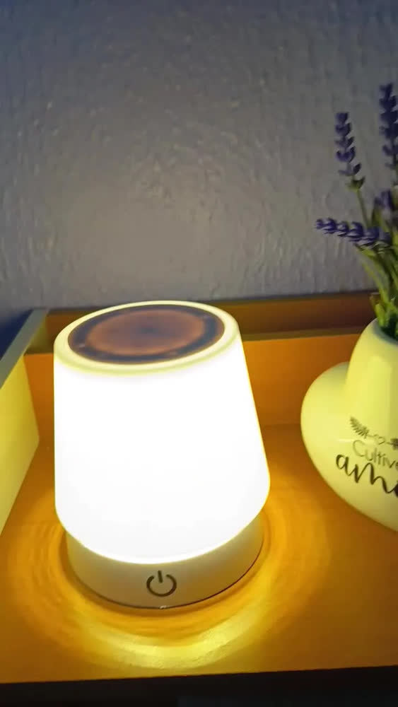 foto de Abajur De Mesa Touch Luminária Led Recarregável Luz Aconchegante Para Quarto Sala Decoração Leitura Estudo Escritório Sem Fio Cúpula Altura Ajustável Lâmpada Amarela Cabeceira Moderna Bivolt Art Light