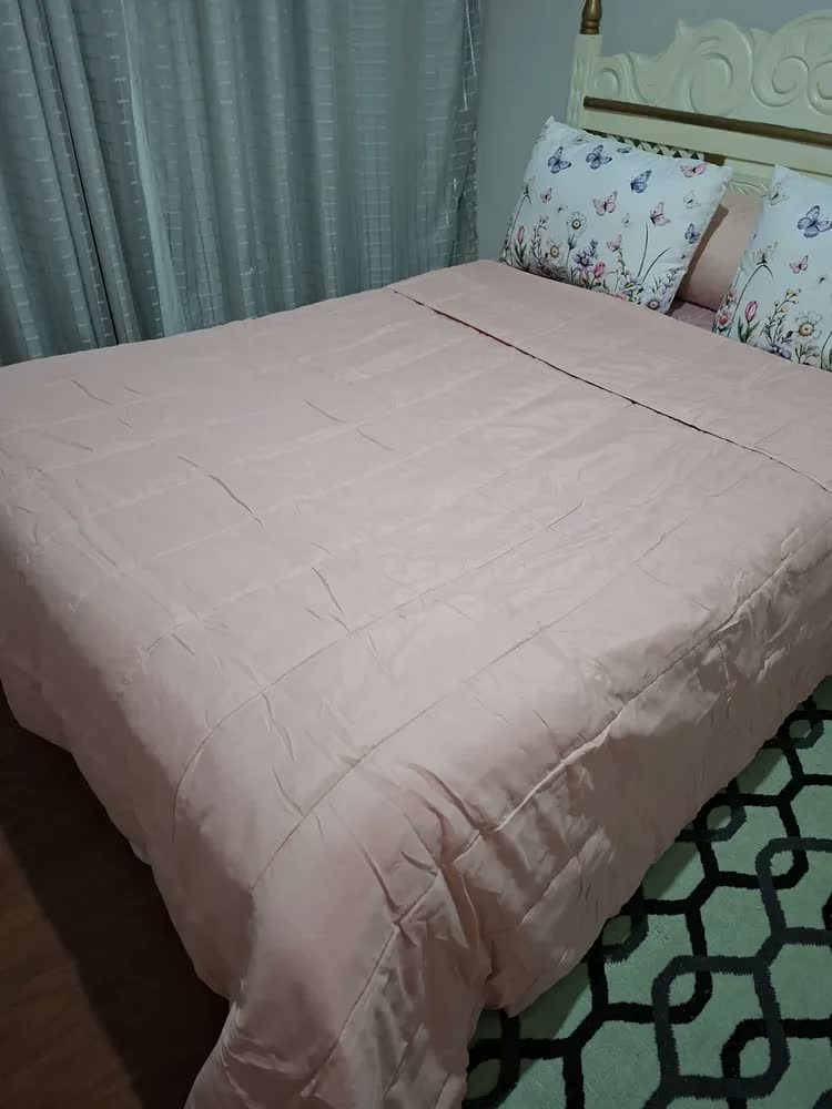 foto de Edredom Casal Queen Micropercal 400 Fios Cama Kit Conforto Cinza Liso