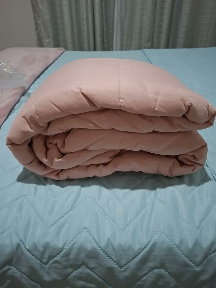 foto de Edredom Casal Queen Micropercal 400 Fios Cama Kit Conforto Cinza Liso