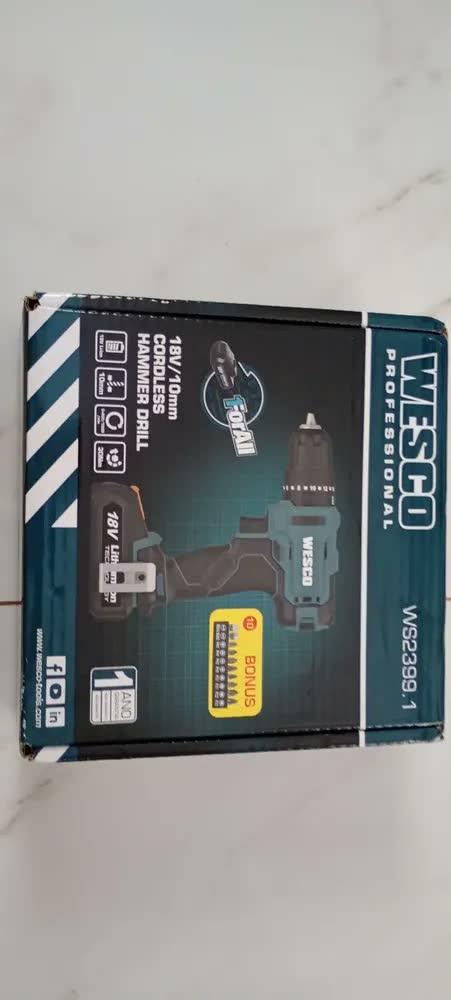 foto de Parafusadeira Furadeira Impacto 18v Wesco Bateria Ws2399.1
